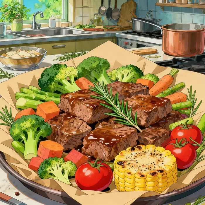 Ashton cooking at home with fresh ingredients